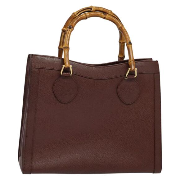 GUCCI Bamboo Hand Bag Leather Brown Gold 002 1186 002 1186 - Picture 1 of 16